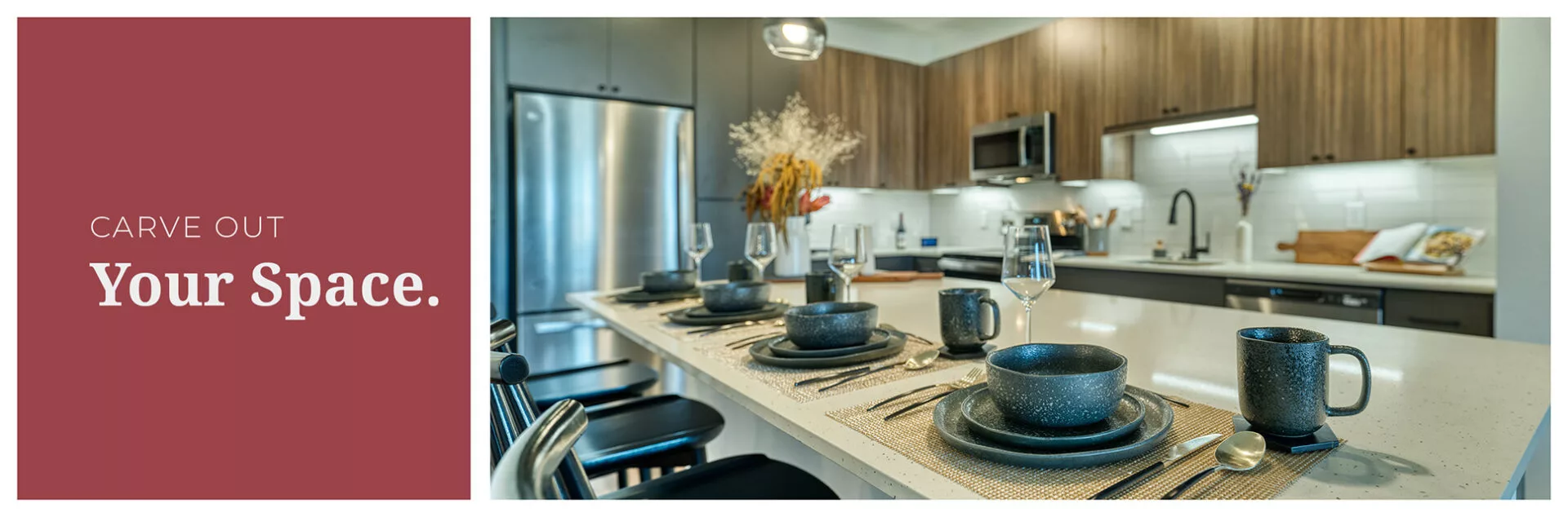 Carve out your space. Kitchen.