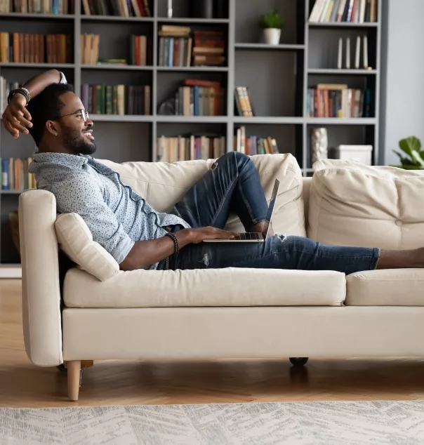 Man lying on couch