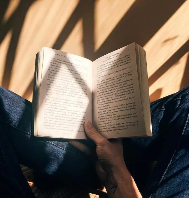 Person reading book